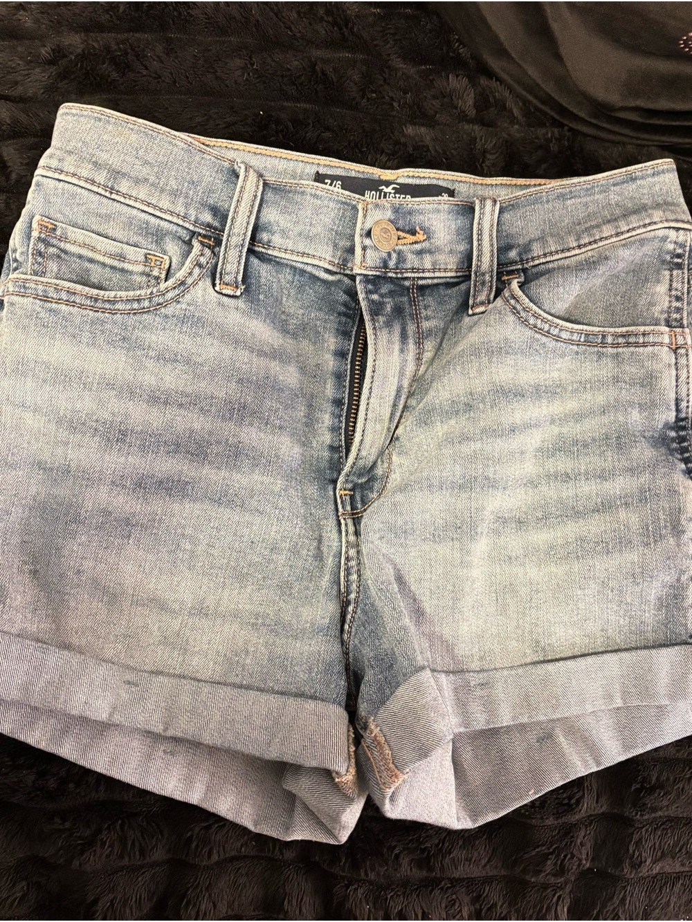 Hollister Light Wash Cuffed Denim Shorts